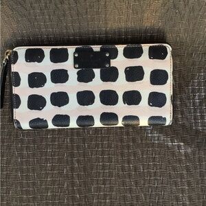 Kate Spade Neda Grove Street Black/Cream/Pink Zip Wallet